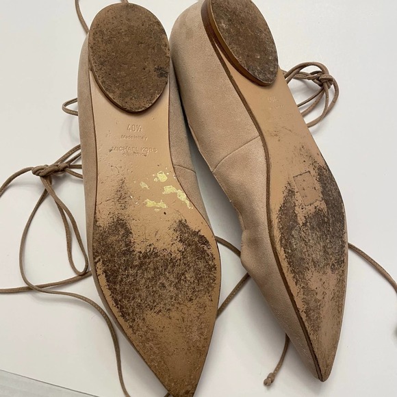 Michael Kors Collection Kallie Lace Up Pointed Toe Suede Ballet Flats Size 40.5 - Picture 7 of 11